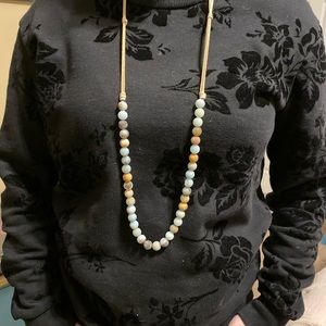 Leather and beaded necklace!